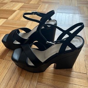 Theory Platform Wedge Leather Sandal
